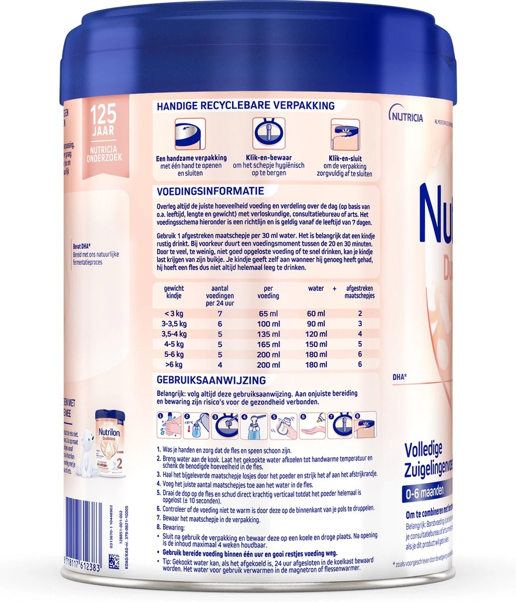 Nutrilon Duobalans 1 - Flesvoeding Vanaf De Geboorte - 800g 7 Nutrilon Duobalans 1 - Flesvoeding Vanaf De Geboorte - 800g - Afbeelding 7