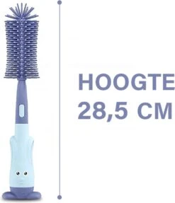 Baby Flessenborstel - Flessenreiniger - Flessenborstel Siliconen - Flesvoedingsaccessoires - BPA Vrij - Blauw - 3 In 1 -Jollein Winkel 1033x1200