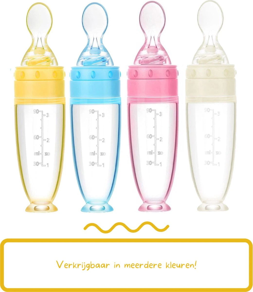 Biberoia® Knijpfles Met Lepel – Drinkfles - Baby / Kinderbestek - Kraamcadeau – Babyshower – Blauw 5 Biberoia® Knijpfles Met Lepel – Drinkfles - Baby / Kinderbestek - Kraamcadeau – Babyshower – Blauw - Afbeelding 5