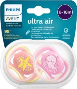 Philips Avent Ultra Air SCF085/04 - Fopspeen - 6-18 Maanden - 2 Stuks -Jollein Winkel 1041x1200