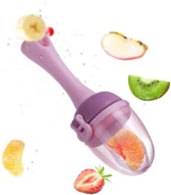 |Twinza®| Baby Fruit Speen - Fruitspeen Bijtring - Fruit - Fopspeen - Baby Voeding - Fruitzuiger - Voorkomt Verstikking - Baby Shower - Vanaf 3 Maanden - Roze Met Ketting
