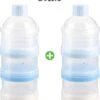 2x Poedertoren - Blauw - Toren Melkpoeder Doseerdoosjes - Bewaarbakjes – Voedingstoren - Baby - Melktoren Reisbox - Babyvoeding