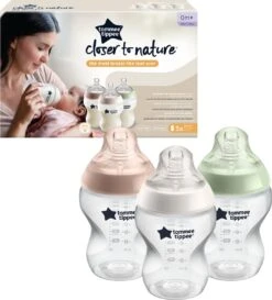 Tommee Tippee Closer To Nature -babyflessen - Langzaam Strom - Borstachtige Speen - Anti-koelik, 260 Ml, Pak Van 3 -Jollein Winkel 1085x1200 1