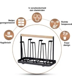 Flessenrek - Droogrek Babyfles - Flessen Rek Baby - Flessendroogrek - Afdruiprek - Afwasrek - Flessenrekje - Lekbak - Égouttoir - Zwart Met Houten Handvat - Vetalo 17 Flessenrek - Droogrek Babyfles - Flessen Rek Baby - Flessendroogrek - Afdruiprek - Afwasrek - Flessenrekje - Lekbak - Égouttoir - Zwart Met Houten Handvat - Vetalo -Jollein Winkel 1085x1200