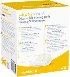 Medela Ultra Thin Zoogcompressen Wegwerp Individueel Verpakt Extra Dun Voor Weinig Hoeveelheden Lekkende Moedermelk - 60 Stuks -Jollein Winkel 1089x1200