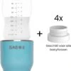 Baboe Draagbare Baby Flessenwarmer Voor Onderweg – Blauw – Incl. 4 Adapters - Geschikt Voor Alle Babyflessen