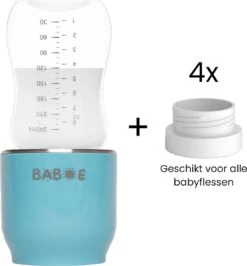 Baboe Draagbare Baby Flessenwarmer Voor Onderweg – Blauw – Incl. 4 Adapters - Geschikt Voor Alle Babyflessen