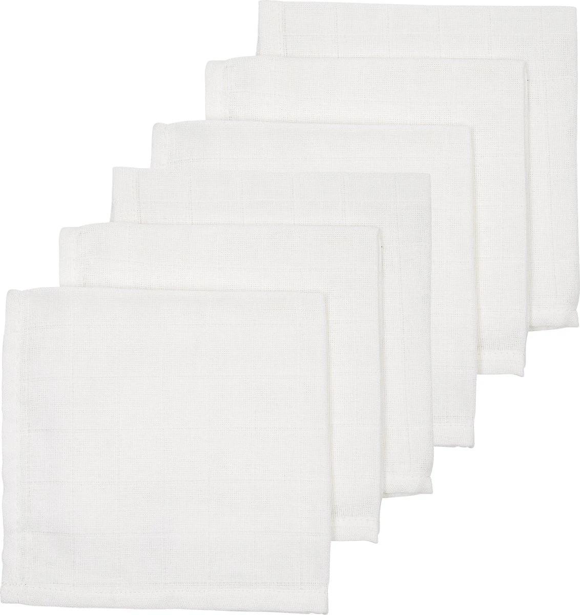 Meyco Biologische Hydrofiele Spuugdoekjes - 6-pack - Wit - 30x30 Cm 1 Meyco Biologische Hydrofiele Spuugdoekjes - 6-pack - Wit - 30x30 Cm