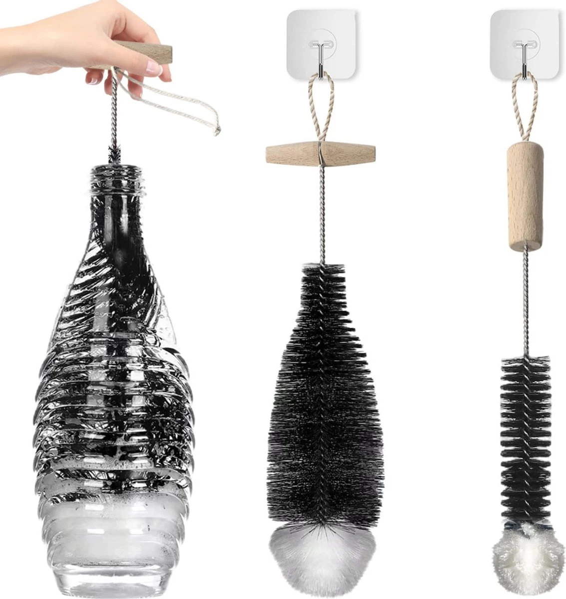 Merkloos Flessenborstel 2-pack Geschikt Voor Sodastream Flessen – Vaatwasbestendig Flessenreiniger Schoonmaakborstel - Flessenrager Flesborstel Borstel 1 Merkloos Flessenborstel 2-pack Geschikt Voor Sodastream Flessen – Vaatwasbestendig Flessenreiniger Schoonmaakborstel - Flessenrager Flesborstel Borstel