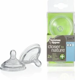 Tommee Tippee Advanced Anti-Colic Zuigfles Spenen, Borst-achtig, Zacht Silicone, Normale Uitstroomsnelheid, 3m+, Verpakking Van 2 -Jollein Winkel 1135x1200 2