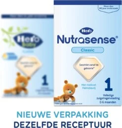 Hero Nutrasense Zuigelingenvoeding Classic 1 (0-6 Maanden) - Flesvoeding - Met Melkvet - Palmolie Vrij - 3 X 700gr (Voorheen Hero Baby Classic 1) -Jollein Winkel 1142x1200 1