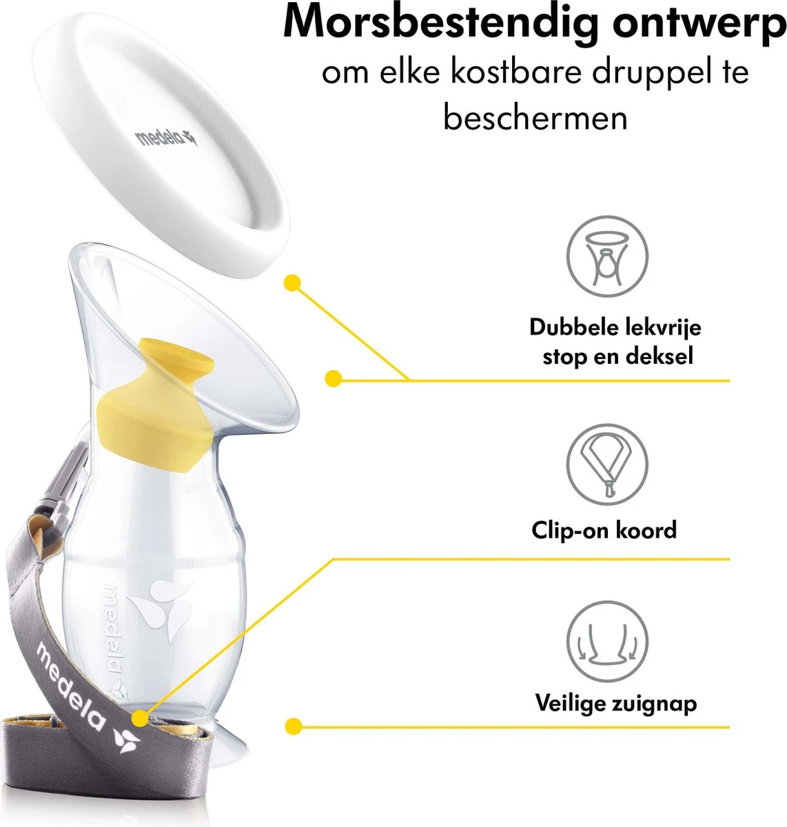 Medela Siliconen Moedermelkcollector - Melk Collector Borstvoeding - Siliconen Borstkolf - 100 Ml Moedermelk 5 Medela Siliconen Moedermelkcollector - Melk Collector Borstvoeding - Siliconen Borstkolf - 100 Ml Moedermelk - Afbeelding 5