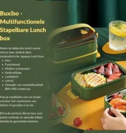Buxibo - Multifunctionele Stapelbare Lunch Box - Bento Box - Lekvrije Voedsel Container Met Handvat - 4-Laags - Anti - Overflow - Geïsoleerde Maaltijd Box Voor Werk/Kantoor/School - Roestvrijstaal - Groen - 2800ML 29 Buxibo - Multifunctionele Stapelbare Lunch Box - Bento Box - Lekvrije Voedsel Container Met Handvat - 4-Laags - Anti - Overflow - Geïsoleerde Maaltijd Box Voor Werk/Kantoor/School - Roestvrijstaal - Groen - 2800ML -Jollein Winkel 1146x1200 8