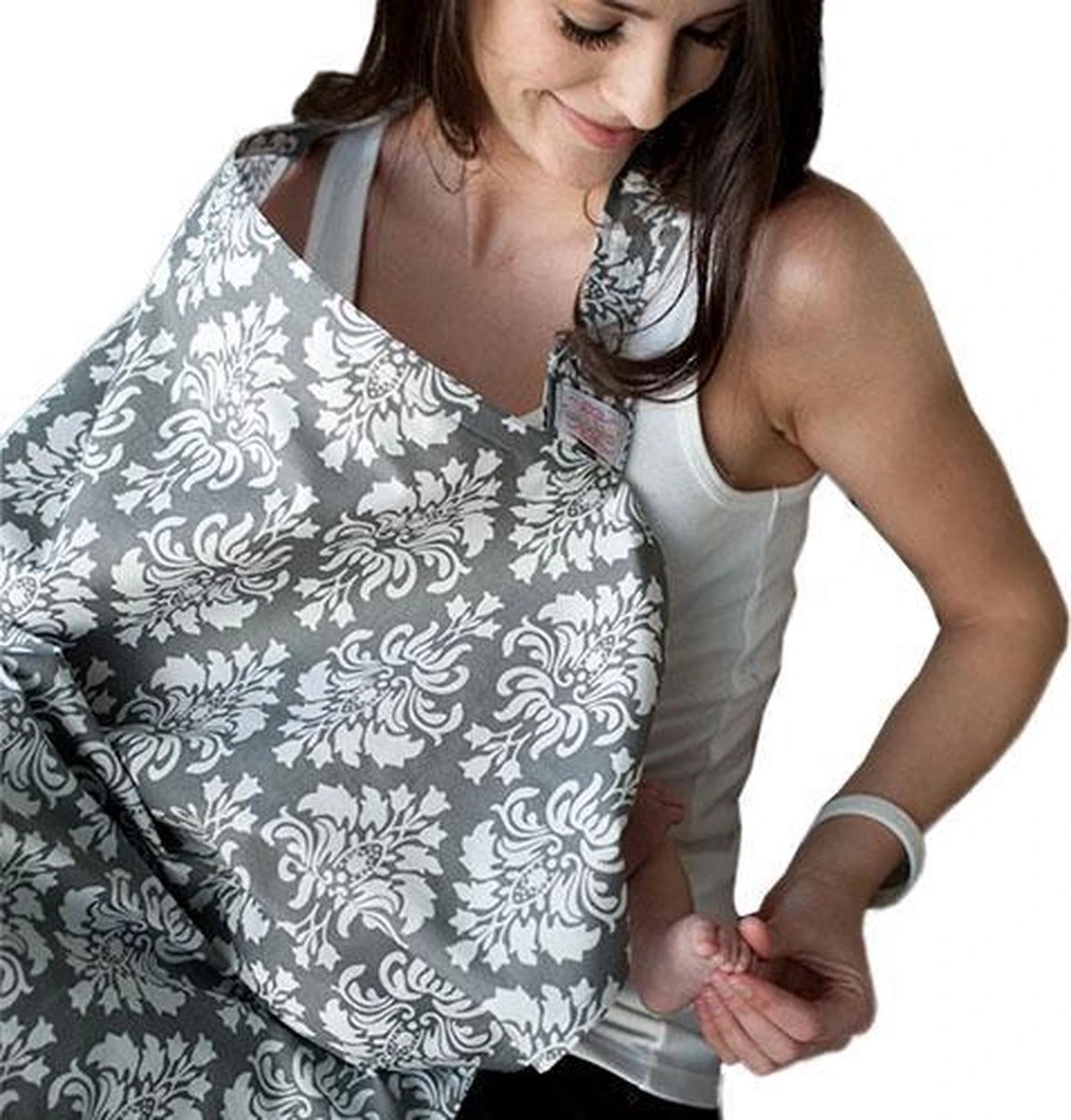 Udder Covers Borstvoedingsdoek - Voedingsdoek - Grace - Grijs Wit Print 1 Udder Covers Borstvoedingsdoek - Voedingsdoek - Grace - Grijs Wit Print