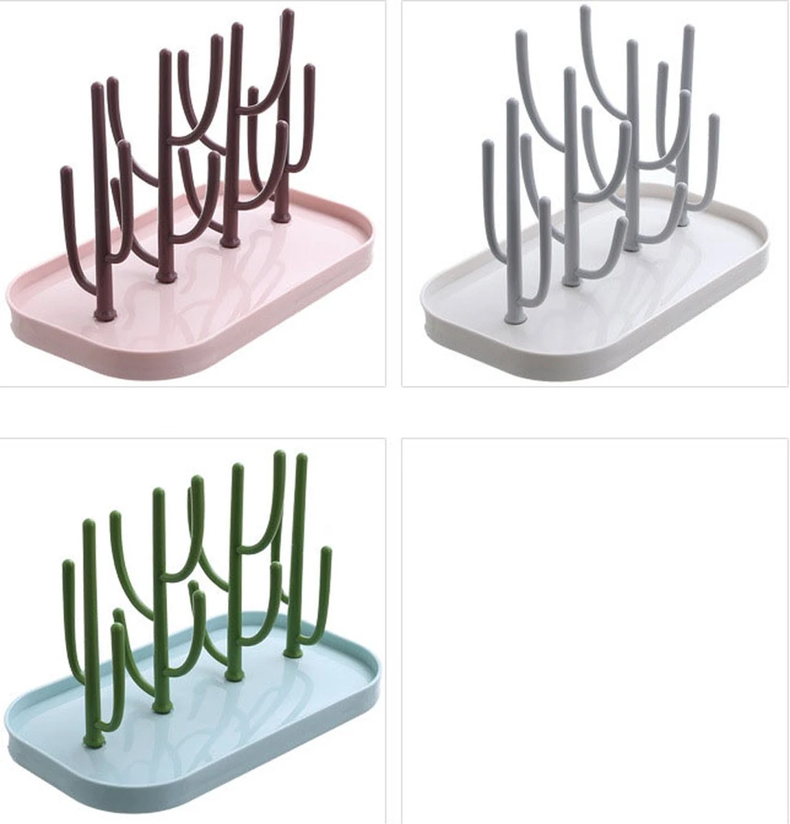 Ever Home Flessen Droogrek - Baby Flessenrek - Afdruiprek Baby - Droogrek - Drying Rack - Roze 3 Ever Home Flessen Droogrek - Baby Flessenrek - Afdruiprek Baby - Droogrek - Drying Rack - Roze - Afbeelding 3