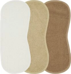 Meyco Uni Spuugdoeken - 3-pack - Badstof - Offwhite/sand/toffee - 53x20cm