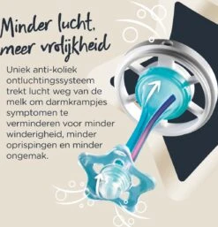 Tommee Tippee Anti-Colic Zuigflessen, Tepelspeen Met Langzame Uitstroomsnelheid En Uniek Anti-koliek Ontluchtingssysteem, 150ml, Verpakking Van 1 Stuk -Jollein Winkel 1154x1200 2