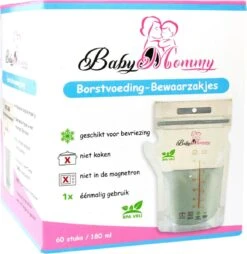 Moedermelk Bewaarzakjes - 60 Stuks - 180 Ml - BPA Vrij - Steriel - Borstvoeding Zakjes Met Schenktuit - Invriezen - Babyvoeding - Melk - Afsluitbaar -Jollein Winkel 1167x1200 3