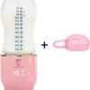 Trendosa Flessenwarmer Set - Draagbare Baby Flessenwarmer Voor Onderweg- Incl Speendoosje - Roze