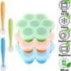 Multifunctionele Babyvoeding Bewaarbakjes Met Baby Lepeltjes - Set Van 6 - Bewaarbakje - Baby Voeding - Moedermelk Bewaren - Bewaren - BPA Vrij - Babyvoeding Diepvriesbakje - Ijslolly Vromen - Baby - Mini Cupcakes - Invriezen - Afsluiten - Magnetron