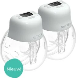 Nutrea EasyFlow 2 Stuks – Elektrische Draadloze Borstkolf 21 Mm – Handsfree Borstkolf – Oplaadbare Accu – Snelheid Aanpasbaar