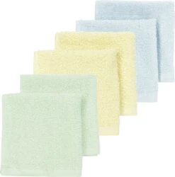 Meyco 6-pack Spuugdoekjes Badstof - 30x30 Cm - Soft Mint/Soft Yellow/Light Blue