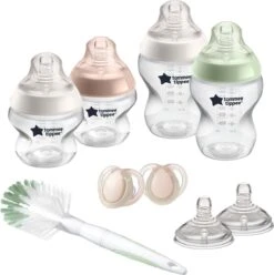 Tommee Tippee Closer To Nature - Flessen Starterpakket Voor Pasgeboren Baby's - Tepelspenen Met Anti-koliek Ventiel - Gemengde Maten - Multi