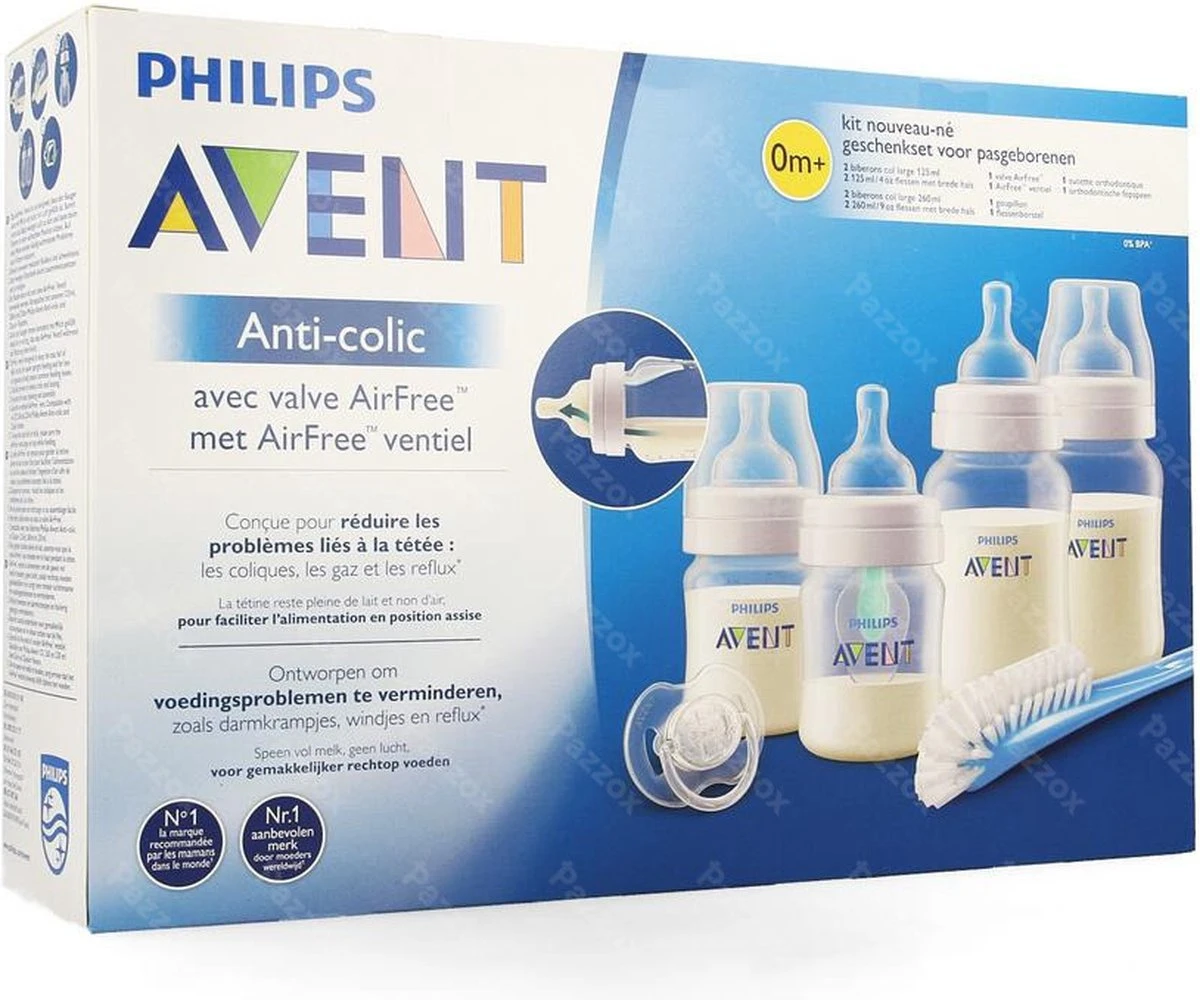 Philips Avent Anti-Colic SCD807/00 - Startersset Voor Pasgeborenen - 0M+ Met AirFree Ventiel 2 Philips Avent Anti-Colic SCD807/00 - Startersset Voor Pasgeborenen - 0M+ Met AirFree Ventiel - Afbeelding 2