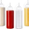 4 Stuks Knijpflessen Met Dop (500ml) - Sausdispenser Voor Ketchup, Sauzen, Olie, Dressings - Geen Lekkage, BPA-vrij
