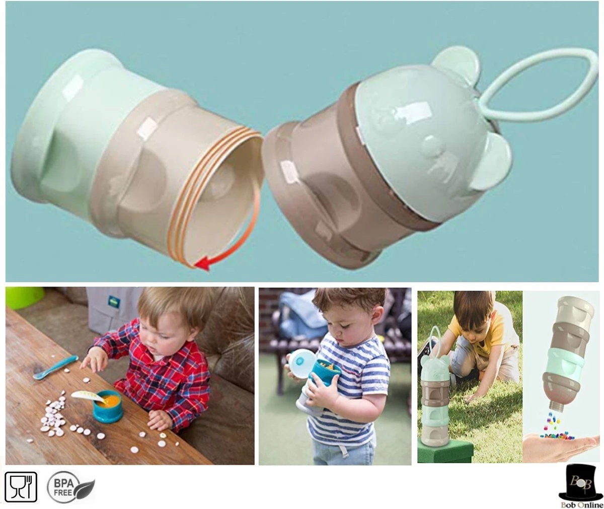 Bob Online ™ – Blauw Beer – Melkpoeder Doseerdoosje + Rietje – BPA-vrij – Melkpoeder Toren Blauw – Melkpoedertoren – Milk Powder Tower – Milk Powder Dispenser – Bewaar Bakjes – Reisbox – Bewaardoosje – Herbruikbaar Rietje – Baby Training Straw 6 Bob Online ™ – Blauw Beer – Melkpoeder Doseerdoosje + Rietje – BPA-vrij – Melkpoeder Toren Blauw – Melkpoedertoren – Milk Powder Tower – Milk Powder Dispenser – Bewaar Bakjes – Reisbox – Bewaardoosje – Herbruikbaar Rietje – Baby Training Straw - Afbeelding 6