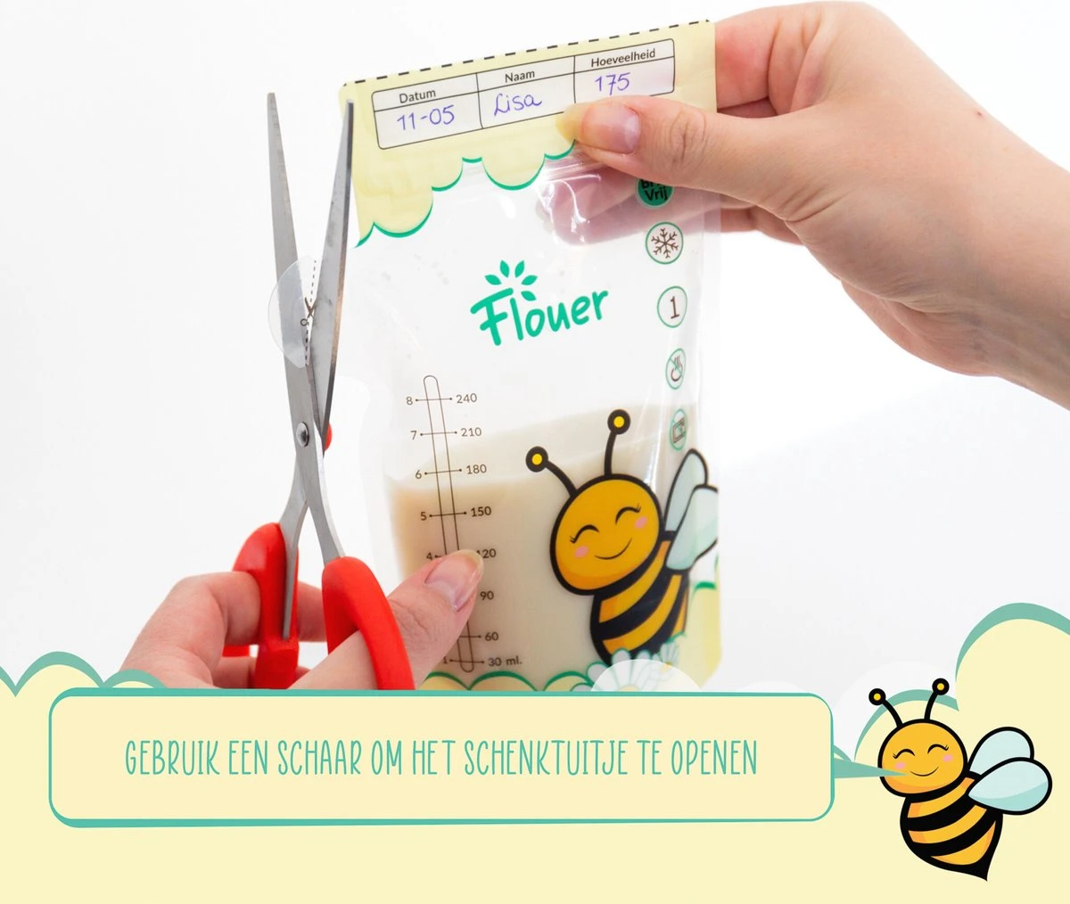 Flouer Moedermelk Bewaarzakjes Met Schenktuit - Extra Groot - 240 Ml - 100 Stuks - Borstvoeding Bewaarzakje - Borstvoeding Zakjes 5 Flouer Moedermelk Bewaarzakjes Met Schenktuit - Extra Groot - 240 Ml - 100 Stuks - Borstvoeding Bewaarzakje - Borstvoeding Zakjes - Afbeelding 5