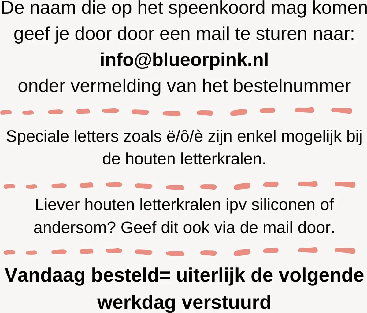 Merkloos Blue Or Pink - Speenkoord Met Naam- Neutraal- Creme Bruin- Unisex- Speenketting 2 Merkloos Blue Or Pink - Speenkoord Met Naam- Neutraal- Creme Bruin- Unisex- Speenketting - Afbeelding 2