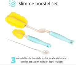 Flessen Droogrek Inclusief Borstelset - Afdruiprek Babyflessen Met Flessenborstels - Flessendroogrek Met Lekbak - Mint -Jollein Winkel 1200x1029 2