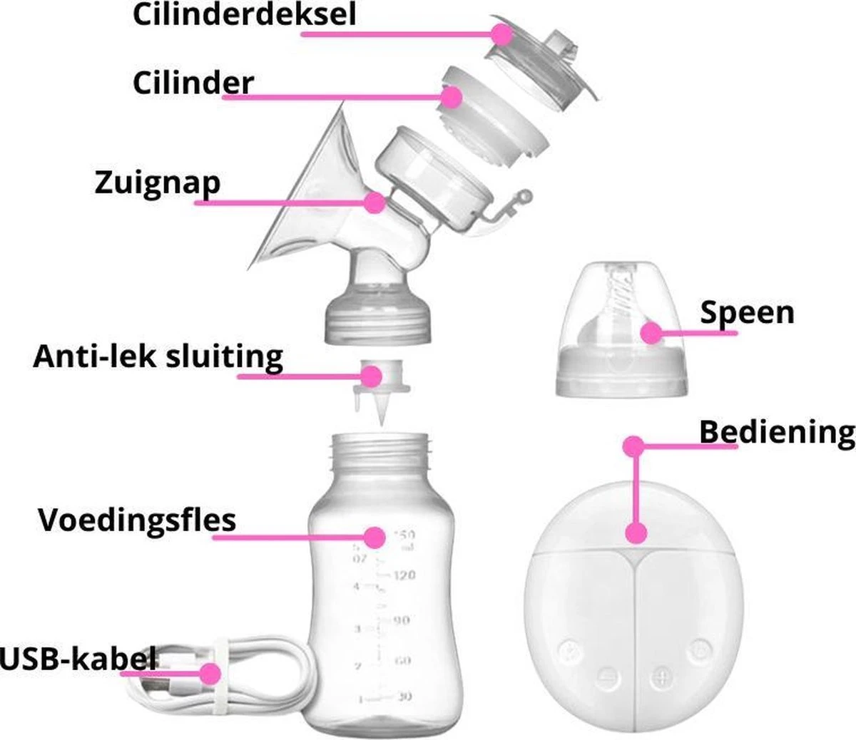 Fuegobird Elektrische Dubbele Borstkolf - Kolfapparaat - BPA-Vrij - 150 Ml 3 Fuegobird Elektrische Dubbele Borstkolf - Kolfapparaat - BPA-Vrij - 150 Ml - Afbeelding 3