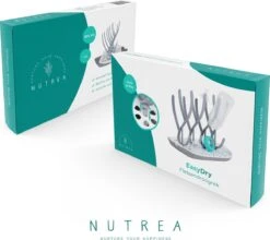 Nutrea EasyDry – Flessen Droogrek Baby – Afdruiprek Babyfles – Droogrek Voor Flessen – Inclusief Lekbak – Grijs/Wit -Jollein Winkel 1200x1070