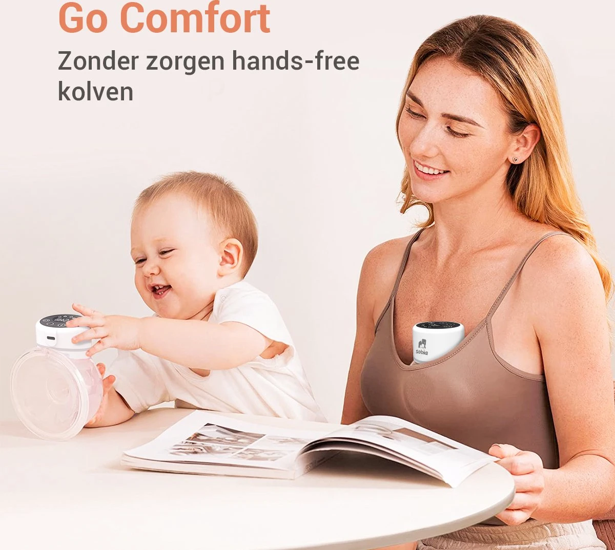 Sobia® Go Comfort - Handsfree Borstkolf - Incl. 40 Moedermelk Bewaarzakjes - BPA Vrij - 2 Stuks - Oplaadbaar - Luxe Comfort Kolfset - Incl. Borstvoeding E-Book 10 Sobia® Go Comfort - Handsfree Borstkolf - Incl. 40 Moedermelk Bewaarzakjes - BPA Vrij - 2 Stuks - Oplaadbaar - Luxe Comfort Kolfset - Incl. Borstvoeding E-Book - Afbeelding 10