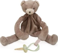 Bunnies By The Bay - Knuffeldoekje Met Speenhouder - Cubby De Beer - 25 Cm - Bruin