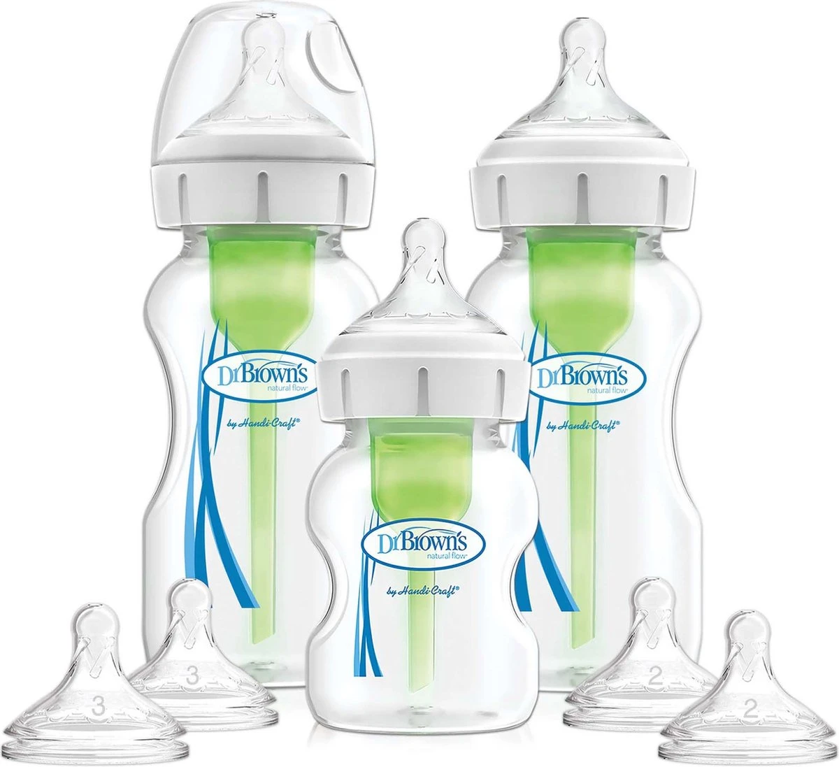 Dr. Brown's Options+ Anti-colic Bottle Startpakket Flessen - Brede Hals Flessen - 3 Stuks 1 Dr. Brown's Options+ Anti-colic Bottle Startpakket Flessen - Brede Hals Flessen - 3 Stuks