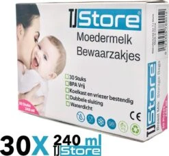 30 Stuks 240ml - Borstvoeding Zakjes - Moedermelk Zakjes - Moedermelk Bewaarzakjes