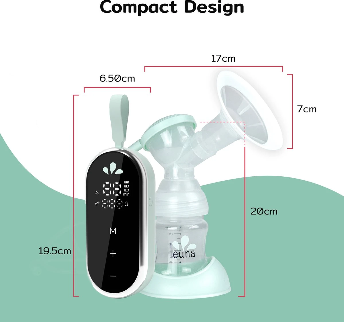 Leuna Comfort - Elektrische Borstkolf - Dubbele Borstkolf - Oplaadbare Accu - Gemakkelijk Schoonmaken - Stille Kolf - Kolfapparaat - Borstkolf - Borstkolven - Kolf - Geel 7 Leuna Comfort - Elektrische Borstkolf - Dubbele Borstkolf - Oplaadbare Accu - Gemakkelijk Schoonmaken - Stille Kolf - Kolfapparaat - Borstkolf - Borstkolven - Kolf - Geel - Afbeelding 7