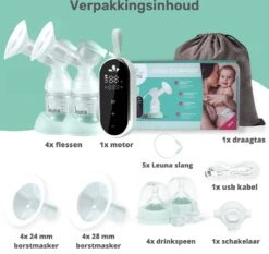Leuna Comfort Kolfset - Extra Kolfaccessoires - Elektrische Borstkolf - Dubbele Borstkolf - Oplaadbare Accu - Gemakkelijk Schoonmaken - Stille Kolf - Kolfapparaat - Kolf - Kolven -Jollein Winkel 1200x1133 8