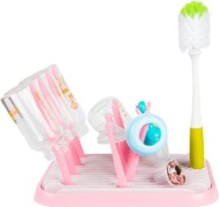 Nevi Afdruiprek Met Lekbak - Afdruipmat Voor 10 Flessen - Opvouwbaar Droogrek Babyfles - Inclusief Afwasborstel -Jollein Winkel 1200x1135