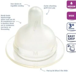 Difrax Flessenspeen Wide Voor Brede Babyflessen - Maat Medium - 2 Stuks -Jollein Winkel 1200x1136 5