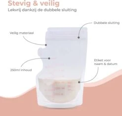 Nuvance - Moedermelk Bewaarzakjes - Borstvoeding Zakjes - 100 Stuks - 250ml - BPA Vrij - Dubbele Sluiting 12 Nuvance - Moedermelk Bewaarzakjes - Borstvoeding Zakjes - 100 Stuks - 250ml - BPA Vrij - Dubbele Sluiting -Jollein Winkel 1200x1137 5