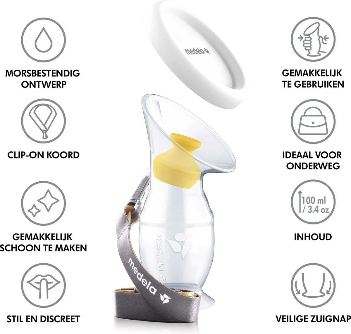 Medela Siliconen Moedermelkcollector - Melk Collector Borstvoeding - Siliconen Borstkolf - 100 Ml Moedermelk 3 Medela Siliconen Moedermelkcollector - Melk Collector Borstvoeding - Siliconen Borstkolf - 100 Ml Moedermelk - Afbeelding 3