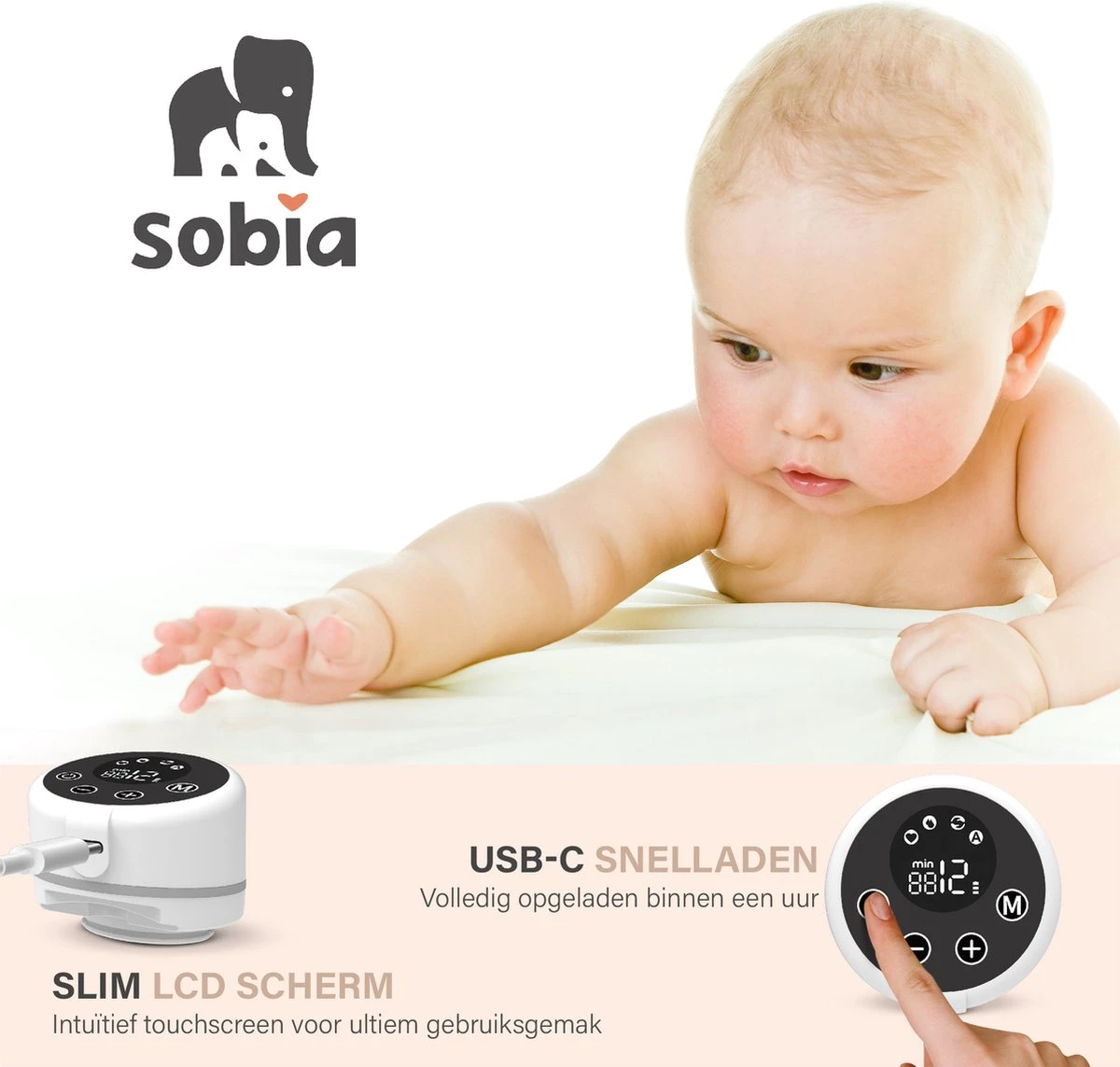 Sobia® Go Comfort - Handsfree Borstkolf - Incl. 40 Moedermelk Bewaarzakjes - BPA Vrij - 2 Stuks - Oplaadbaar - Luxe Comfort Kolfset - Incl. Borstvoeding E-Book 8 Sobia® Go Comfort - Handsfree Borstkolf - Incl. 40 Moedermelk Bewaarzakjes - BPA Vrij - 2 Stuks - Oplaadbaar - Luxe Comfort Kolfset - Incl. Borstvoeding E-Book - Afbeelding 8