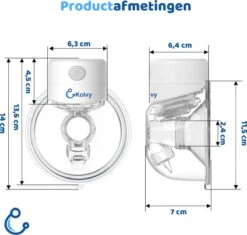 Kolvy® Max Draadloze Elektrische Borstkolf - Dubbel - Intelligente Kolfapparaten - Handsfree Breast Pump - USB Oplaadbaar - Professioneel - Incl. 3 Maten -Jollein Winkel 1200x1144 2
