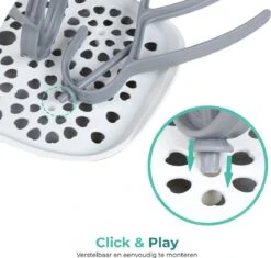 Nutrea EasyDry – Flessen Droogrek Baby – Afdruiprek Babyfles – Droogrek Voor Flessen – Inclusief Lekbak – Grijs/Wit -Jollein Winkel 1200x1144