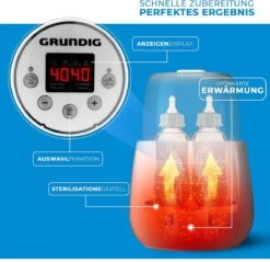 Grundig Flessenwarmer - Dubbele Flesverwarmer - 200W - Ruimte Voor 2 Babyflessen - Verwarmen, Ontdooien En Steriliseren - Incl. Stoomkap - Wit -Jollein Winkel 1200x1162 1