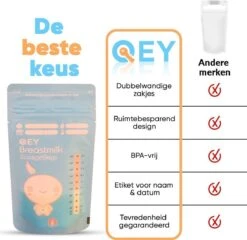 120 Stuks - Moedermelk Bewaarzakjes - Borstvoeding Zakjes - QEY (BPA Vrij) 10 120 Stuks - Moedermelk Bewaarzakjes - Borstvoeding Zakjes - QEY (BPA Vrij) -Jollein Winkel 1200x1166 1